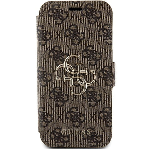 Guess 4G Metal Logo ovitek za iPhone 15 Pro, Rjav