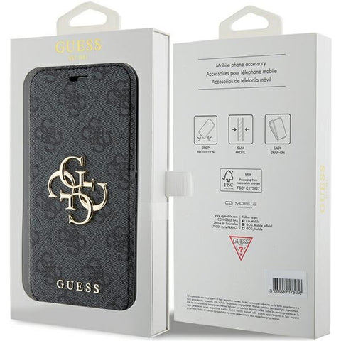 Guess 4G Metal Logo ovitek za iPhone 15 Pro, Gray