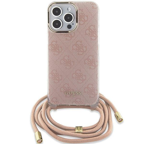 Guess Crossbody Cord 4G Print ovitek za iPhone 15 Pro, Pink