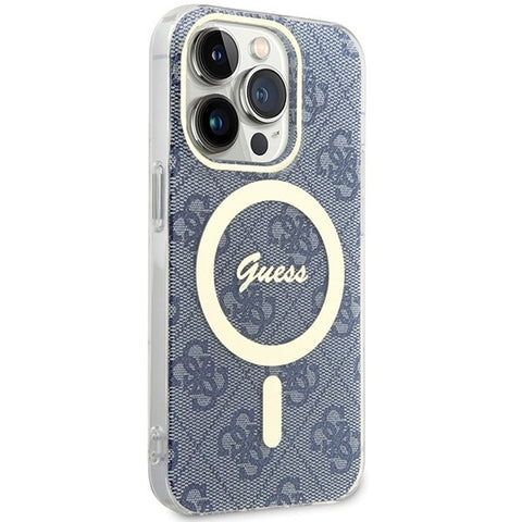 Guess IML 4G MagSafe ovitek za iPhone 15 Pro, Moder