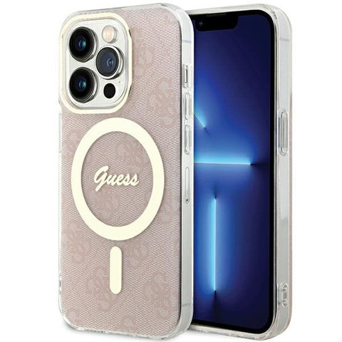 Guess IML 4G MagSafe ovitek za iPhone 15 Pro, Pink