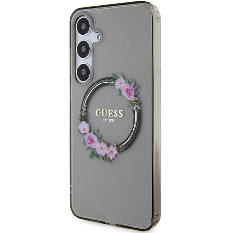 Guess IML Flowers ovitek za Samsung S24 Plus, Black