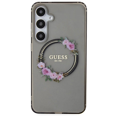 Guess IML Flowers ovitek za Samsung S24 Plus, Black