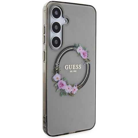 Guess IML Flowers ovitek za Samsung S24 Plus, Black