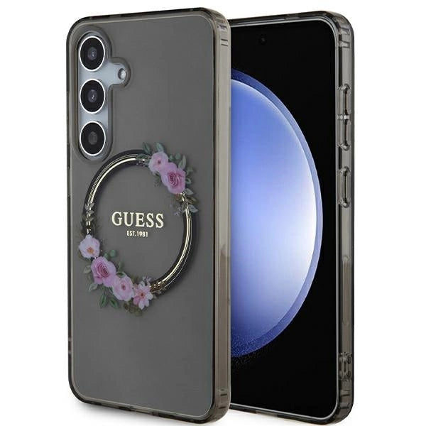 Guess IML Flowers ovitek za Samsung S24, Black