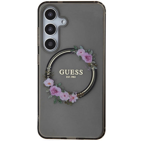 Guess IML Flowers ovitek za Samsung S24, Black