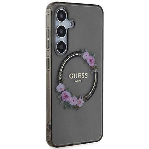 Guess IML Flowers ovitek za Samsung S24, Black