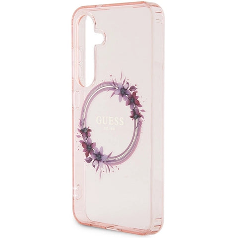 Guess IML Flowers ovitek za Samsung S24, Pink