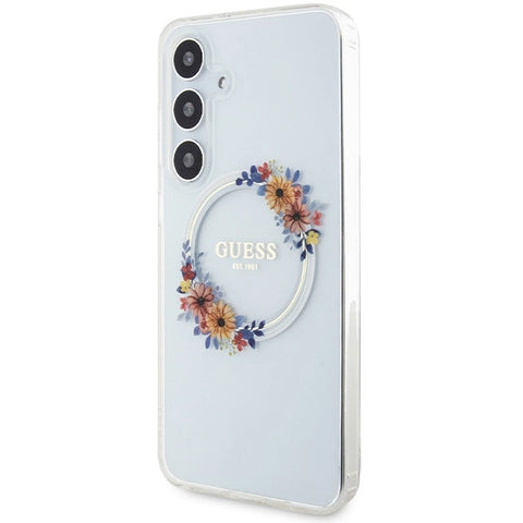 Guess IML Flowers ovitek za Samsung S24 Plus, Prozoren