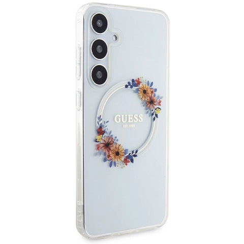 Guess IML Flowers ovitek za Samsung S24 Plus, Prozoren