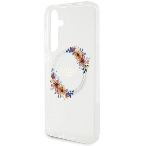 Guess IML Flowers ovitek za Samsung S24 Plus, Prozoren