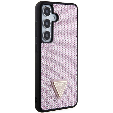 Guess Rhinestone Triangle ovitek za Samsung S24, Pink