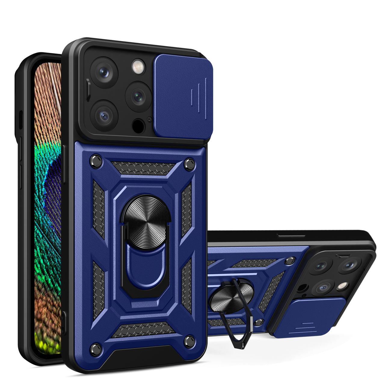 Hybrid Armor ovitek za iPhone 15 Pro, Moder