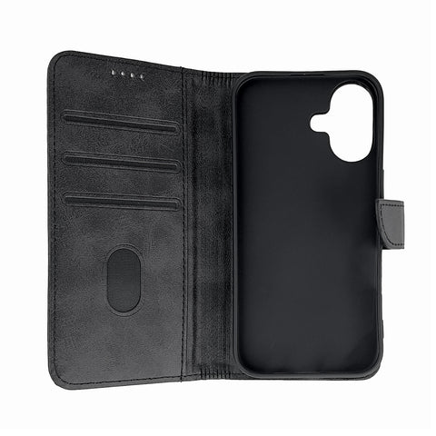 Eleganten etui ovitek za iPhone 16, Črn