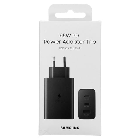 Stenski polnilec Samsung Trio 65W, 2×USB-C, 1×USB-A