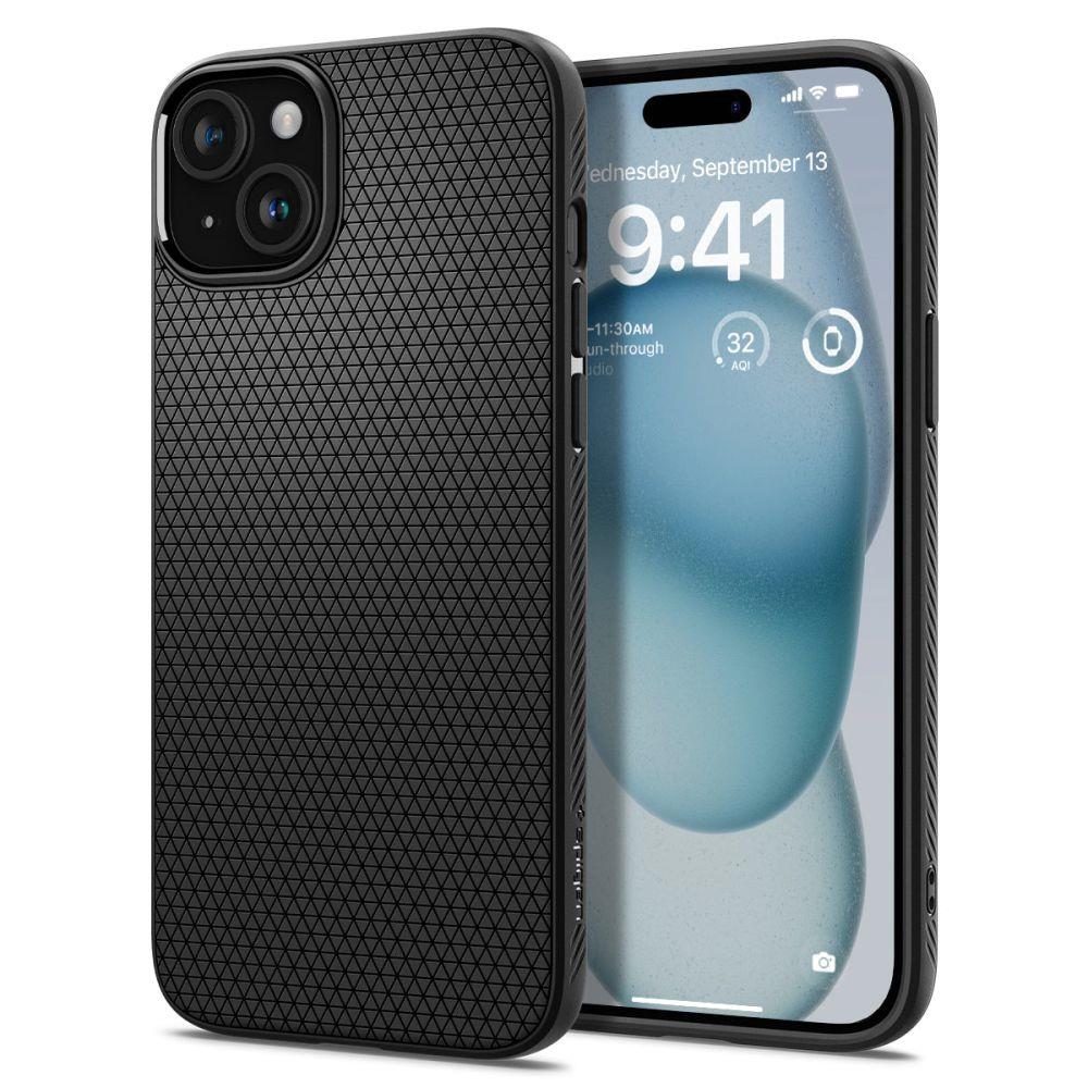 Spigen Liquid Air ovitek za iPhone 15, Matte Black