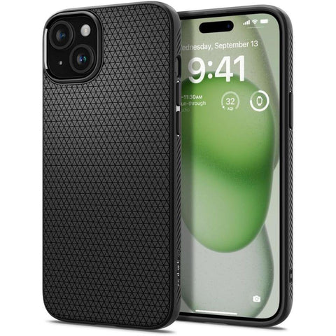 Spigen Liquid Air ovitek za iPhone 15 Plus, Matte Black