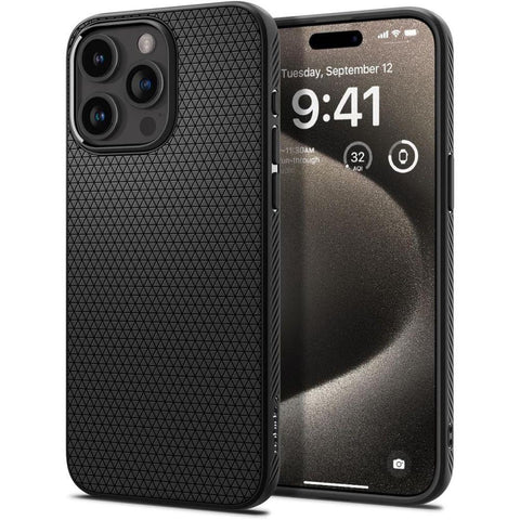 Spigen Liquid Air ovitek za iPhone 15 Pro Max, Matte Black