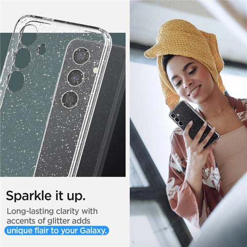 Spigen Liquid Crystal ovitek za Samsung S24, Clear & Glitter
