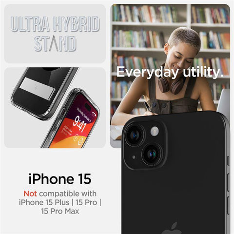 Spigen Ultra Hybrid S Mag ovitek za iPhone 15, Črn