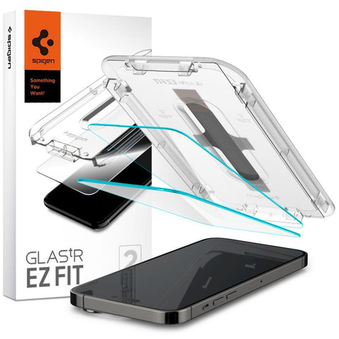SPIGEN Glas tR EZ FIT zaščitno steklo za iPhone 15 Pro, 2PACK | Full Glue