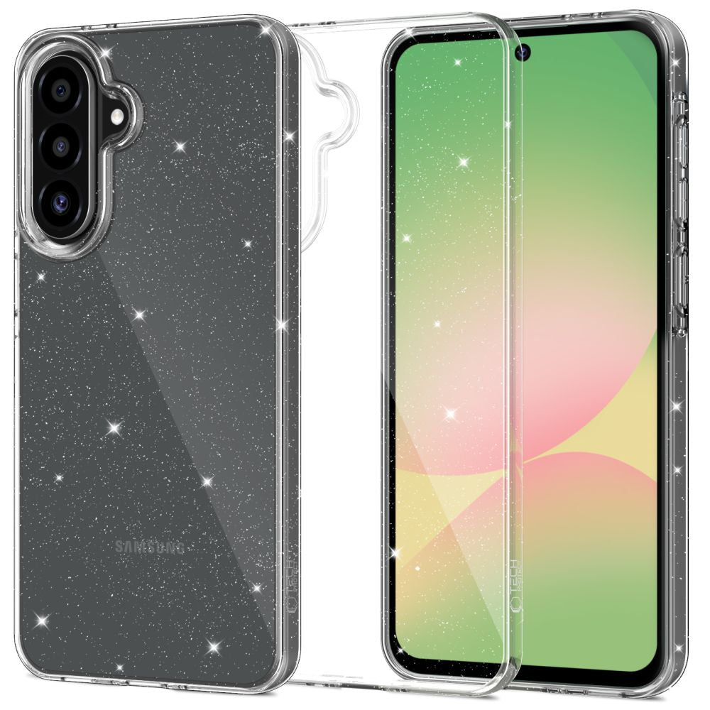 TECH-Protect FlexAir Glitter ovitek za Samsung A36, Prozoren