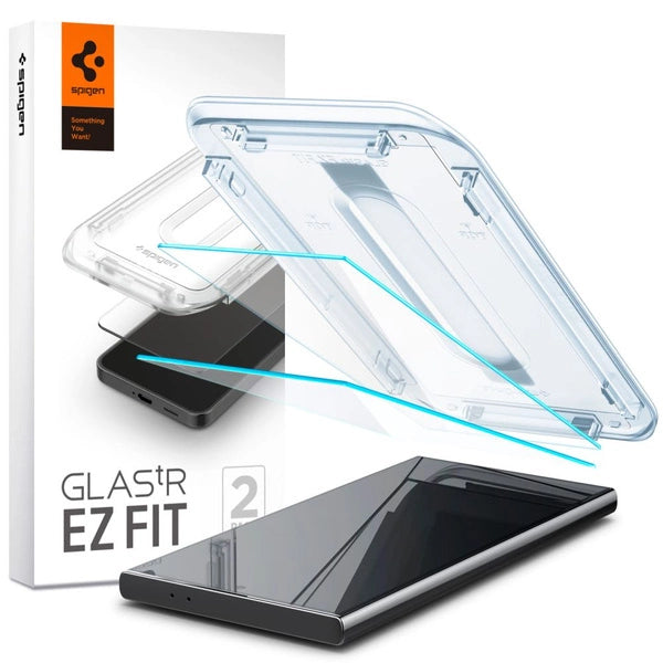 SPIGEN Glas.tR EZ Fit - 2PACK 9H zaščitno steklo za Samsung S24 Ultra, Brez robu