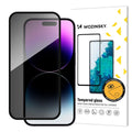 9H Anti-Spy zaščitno steklo za iPhone 16 Pro | Full Glue, črn rob