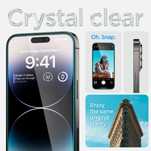 SPIGEN Glas tR EZ FIT zaščitno steklo za iPhone 15, 2PACK | Full Glue