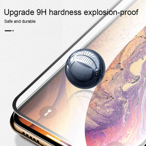 9H kaljeno zaščitno steklo za iPhone 11 Pro Max | Črn rob, Full Glue