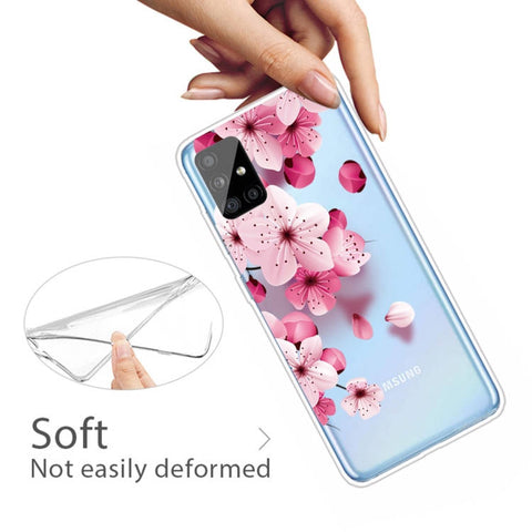 Ovitek za Samsung A71 5G | Prozoren, češnjev cvet