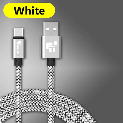 Tiegem USB-A/USB-C Fast Charge podatkovni in napajalni kabel | Bel, 25cm