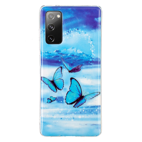 For Samsung Galaxy S20 FE Luminous TPU Mobile Phone Protective Case(Colorful Butterfly)