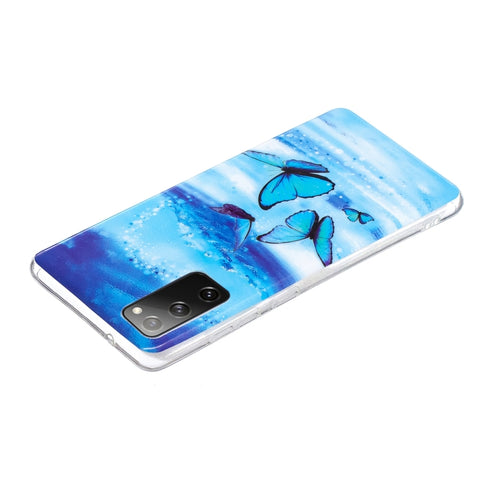 For Samsung Galaxy S20 FE Luminous TPU Mobile Phone Protective Case(Colorful Butterfly)