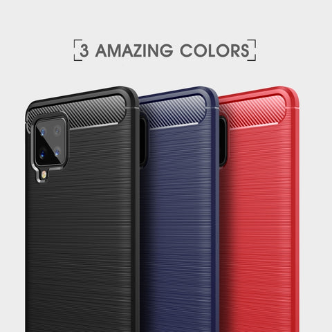 Ovitek za Samsung A42 5G | Carbon vzorec | Rdeč