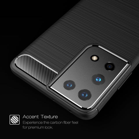 Ovitek za Samsung S21 Ultra 5G | Carbon vzorec | Temno moder