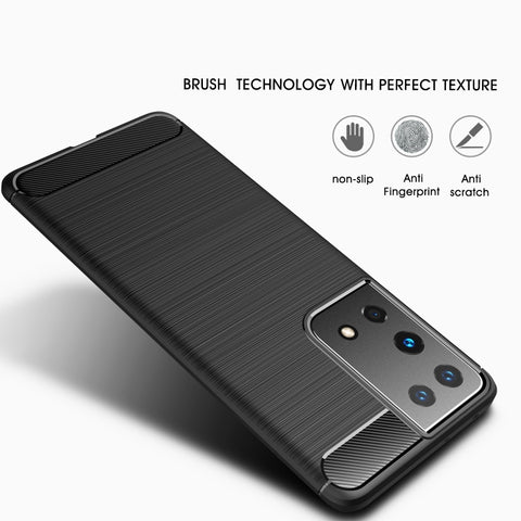 Ovitek za Samsung S21 Ultra 5G | Carbon vzorec | Svetlo rdeč