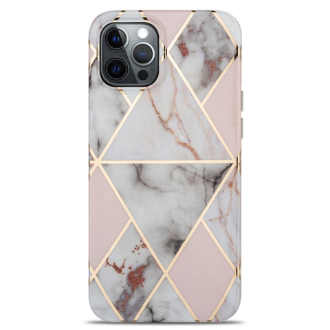 Ovitek za iPhone 12 Pro | Pink-siv, vzorec marmorja