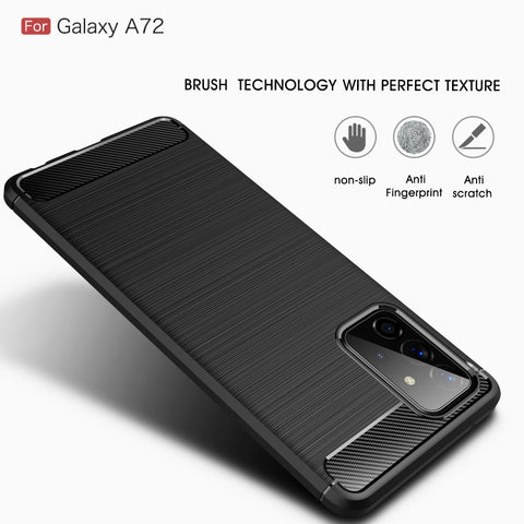 Ovitek za Samsung A72 5G/4G | Carbon vzorec | Rdeč