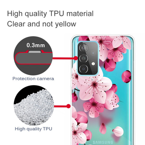 Ovitek za Samsung A52 5G/4G | Prozoren, češnjev cvet