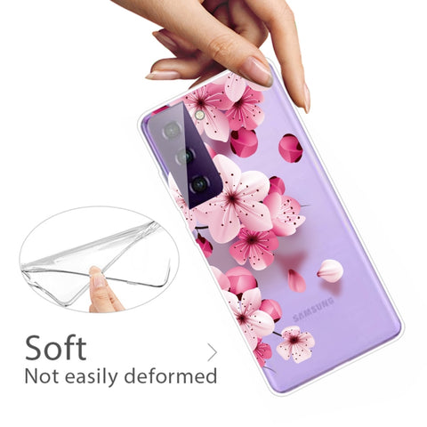 Ovitek za Samsung S21 Plus 5G | Prozoren, češnjev cvet