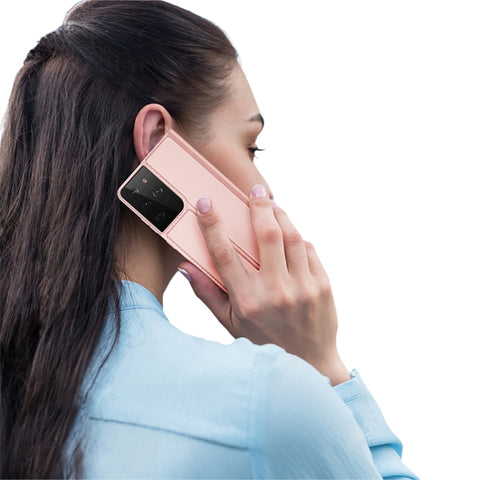 Eleganten etui/ovitek Dux Ducis za Samsung S21 Ultra 5G | Skin Pro, Rose Gold