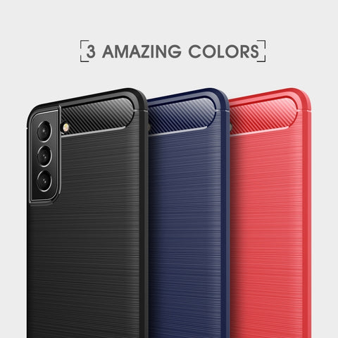 Ovitek za Samsung S21 FE | Carbon vzorec | Rdeč