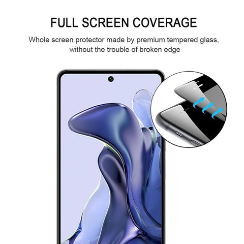 9H kaljeno zaščitno steklo za Xiaomi 11T (Pro) | Črn rob, Full Glue