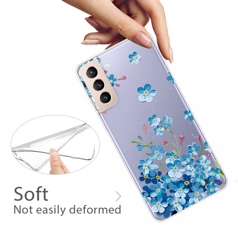 Ovitek za Samsung S22 Plus 5G | Prozoren, Modri cvetovi
