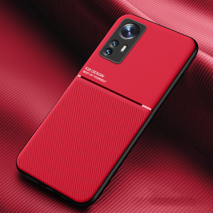 Eleganten ovitek za Xiaomi 12 Pro, magnet, rdeč