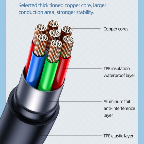 USAMS Lithe USB-A/USB-C Fast Charge kabel, Črn, 1,2m