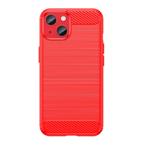 Ovitek za iPhone 14 Carbon vzorec, rdeč
