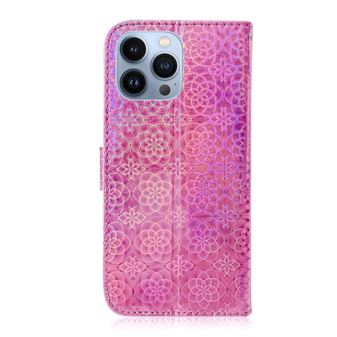 Eleganten etui/ovitek za iPhone 14 Pro, Hologram, Pink