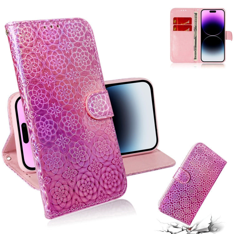 Eleganten etui/ovitek za iPhone 14 Plus, Hologram, Pink